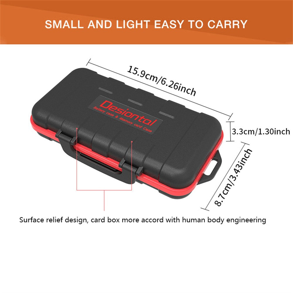 Outdoor Travel Camera Battery Memory Card ABS+Rubber Protection Box SD / CF / TF Card Portable Storage Box
