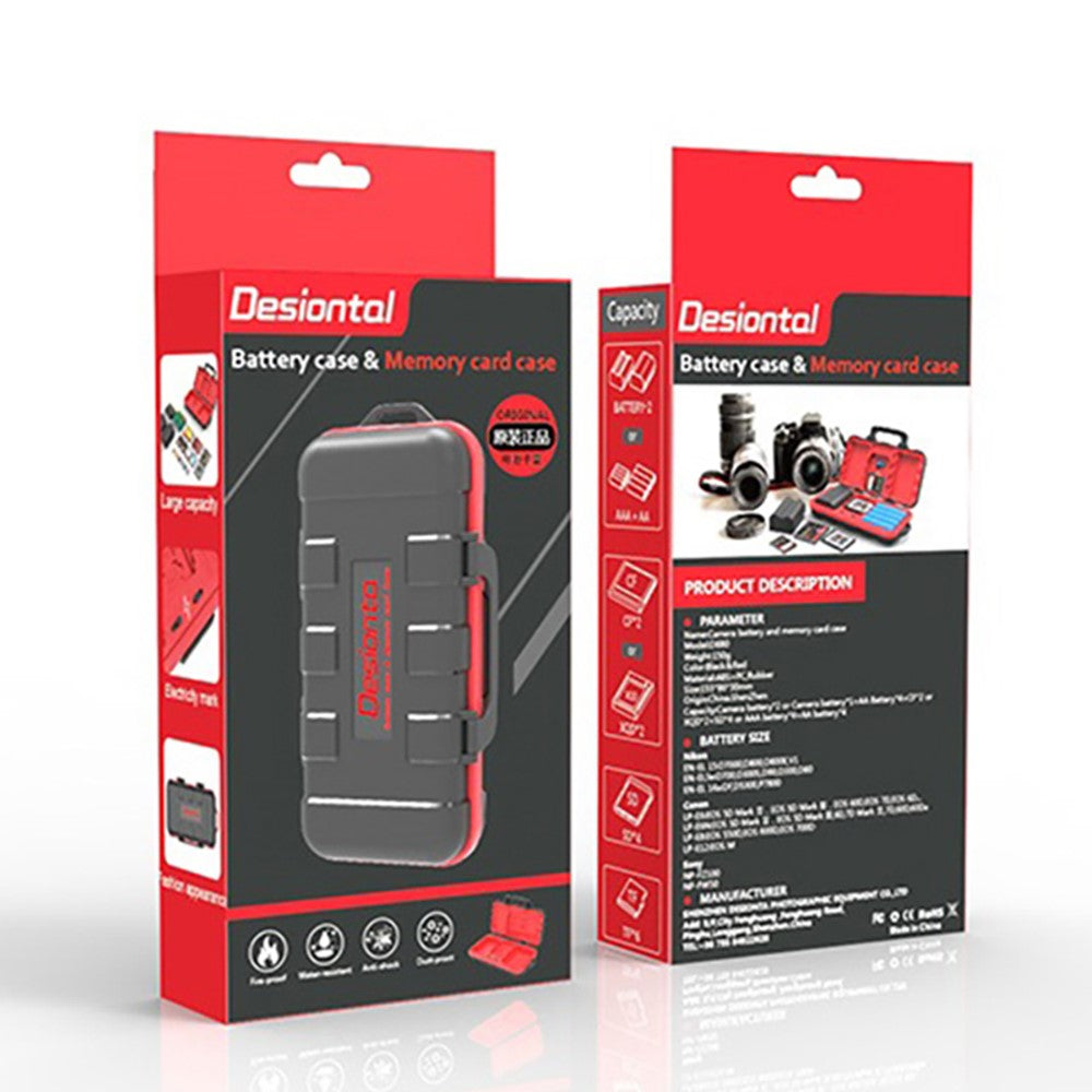 Outdoor Travel Camera Battery Memory Card ABS+Rubber Protection Box SD / CF / TF Card Portable Storage Box