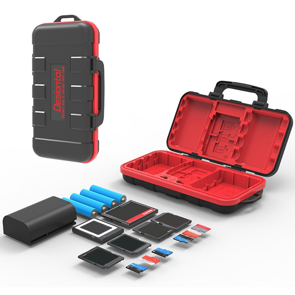 Outdoor Travel Camera Battery Memory Card ABS+Rubber Protection Box SD / CF / TF Card Portable Storage Box