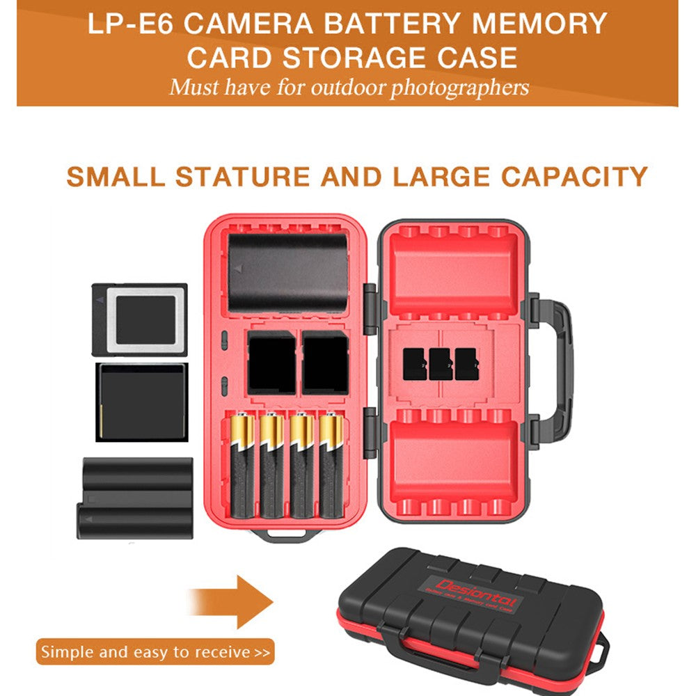 Outdoor Travel Camera Battery Memory Card ABS+Rubber Protection Box SD / CF / TF Card Portable Storage Box