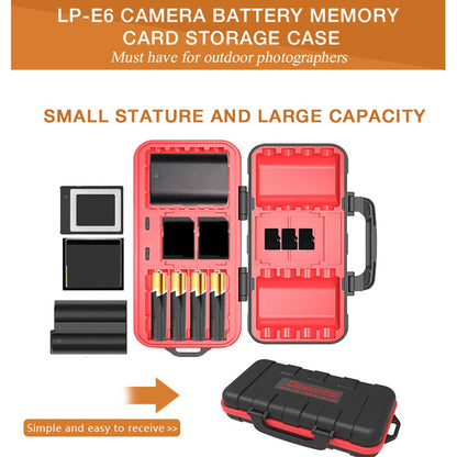 Outdoor Travel Camera Battery Memory Card ABS+Rubber Protection Box SD / CF / TF Card Portable Storage Box
