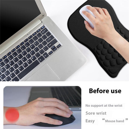 30x20x2.5cm Office Gaming Mouse Pad with Wrist Rest Memory Foam Relieve Fatigue Mouse Mat
