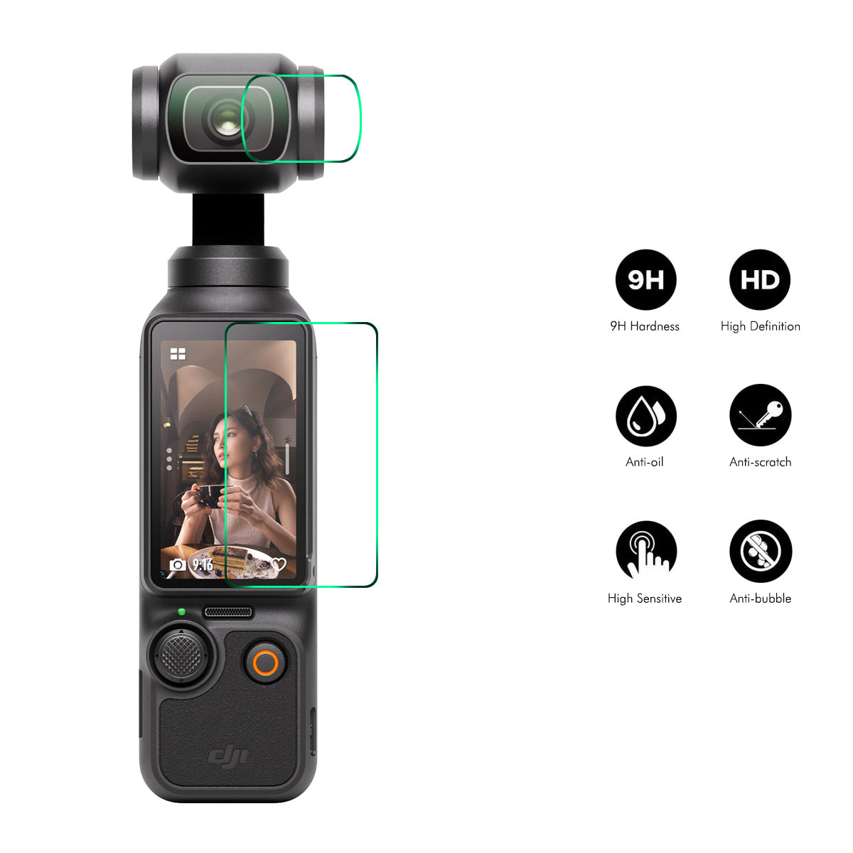 ENKAY HAT PRINCE For DJI Osmo Pocket 3 Screen Protector   9H High Aluminum-Silicon Glass Film