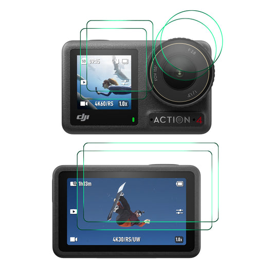 ENKAY HAT PRINCE For DJI Osmo Action 3 / DJI Osmo Action 4 2Pcs Screen Protector   9H High Aluminum-Silicon Glass Film
