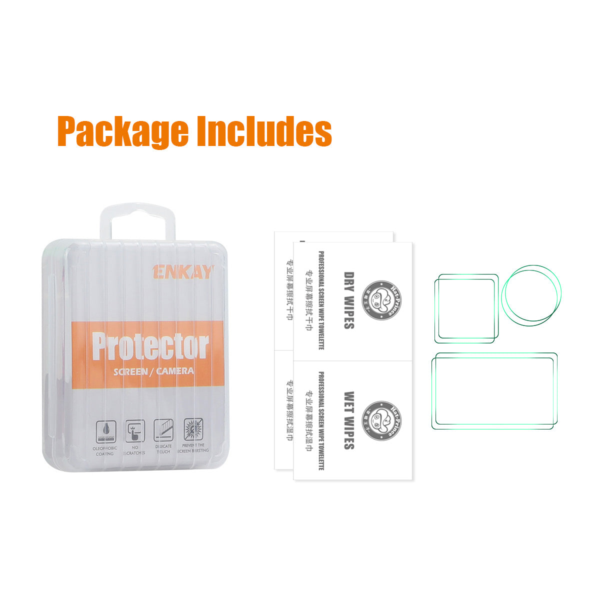 ENKAY HAT PRINCE For DJI Osmo Action 3 / DJI Osmo Action 4 2Pcs Screen Protector   9H High Aluminum-Silicon Glass Film