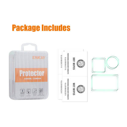 ENKAY HAT PRINCE For DJI Osmo Action 3 / DJI Osmo Action 4 2Pcs Screen Protector   9H High Aluminum-Silicon Glass Film