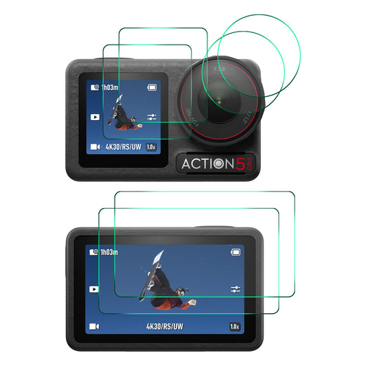 ENKAY HAT PRINCE For DJI Osmo Action 5 Pro 2Pcs Screen Protector   9H High Aluminum-Silicon Glass Film