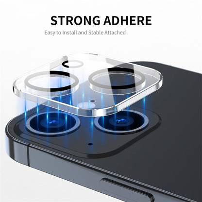 ENKAY HAT PRINCE Camera Lens Film for iPhone 14 6.1 inch / 14 Plus 6.7 inch, Full Cover Clear Tempered Glass Film, Black Ring Version