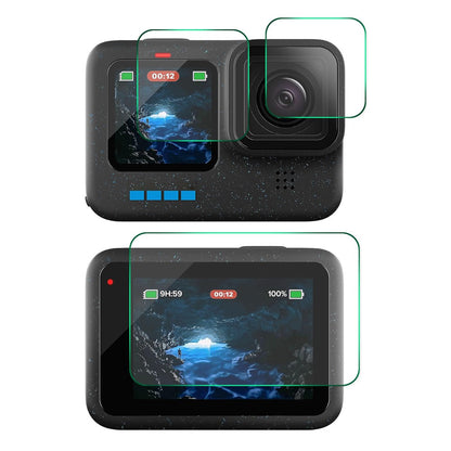 ENKAY HAT PRINCE For GoPro Hero 12 High Aluminium-silicon Glass Film 0.2mm 9H Camera Lens + Screen Protector Set
