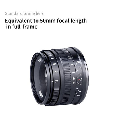 7ARTISANS 35mm F1.4 Wide Angle Lens APS-C Large Aperture Manual Focus Camera Lens for Sony E/Nikon Z/Canon EOS M/Fuji X