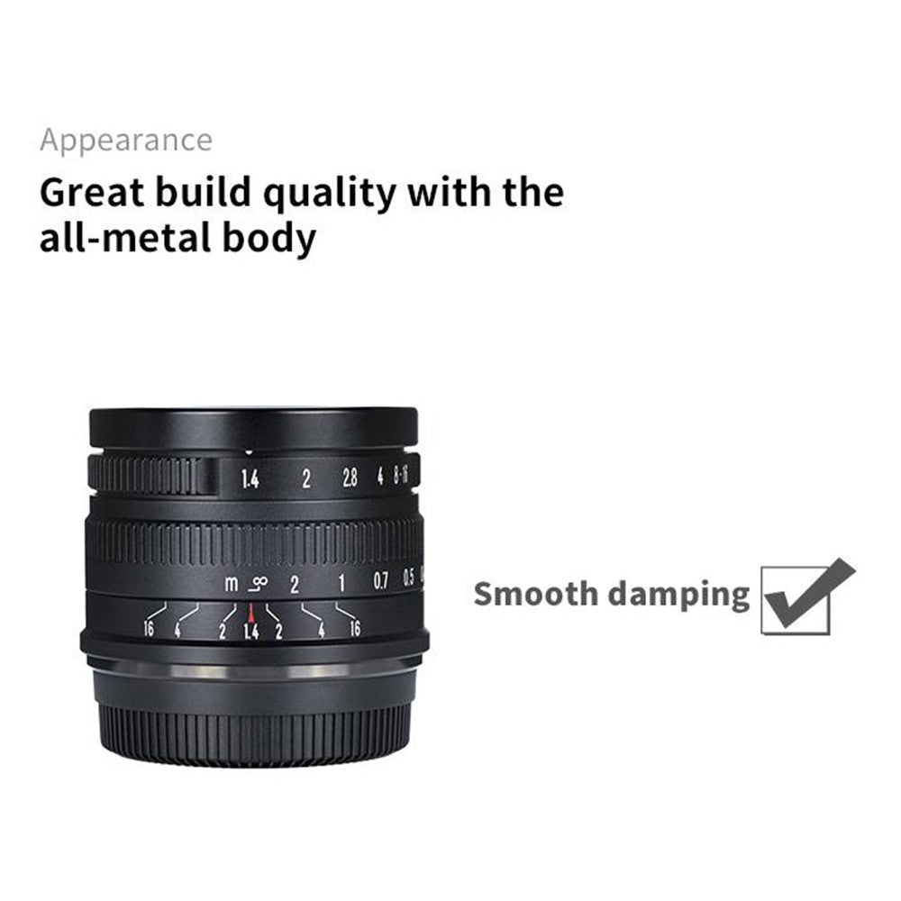 7ARTISANS 35mm F1.4 Wide Angle Lens APS-C Large Aperture Manual Focus Camera Lens for Sony E/Nikon Z/Canon EOS M/Fuji X