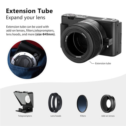 NEEWER NW-457 For Sony ZV1 Camera 24mm Lens to 18mm 0.75X Wide Angle + 10X Macro Conversion Lens