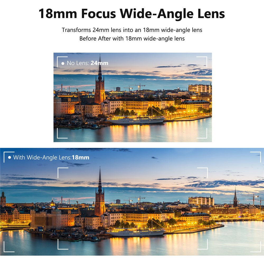 NEEWER NW-457 For Sony ZV1 Camera 24mm Lens to 18mm 0.75X Wide Angle + 10X Macro Conversion Lens