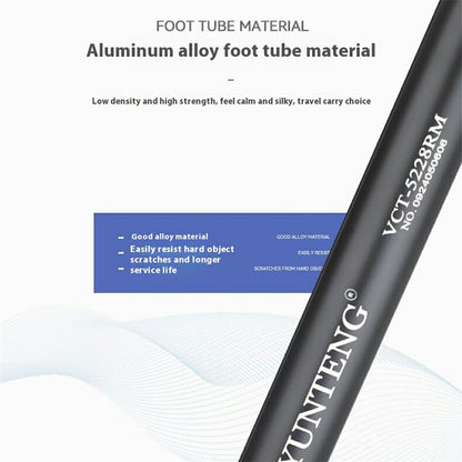 YUNTENG VCT-5228 Portable Light Stand Phone Vlog Photography Live Streaming Aluminum Alloy Extendable Tripod