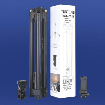 YUNTENG VCT-5228 Portable Light Stand Phone Vlog Photography Live Streaming Aluminum Alloy Extendable Tripod