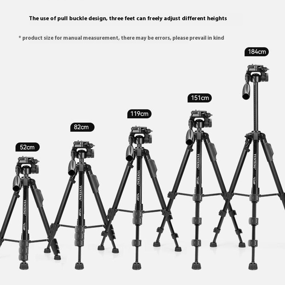 YUNTENG VCT-669 Tripod Camera Stand Smartphone Bluetooth-Compatible Selfie Mount for Live Streaming Vlog Video Recording