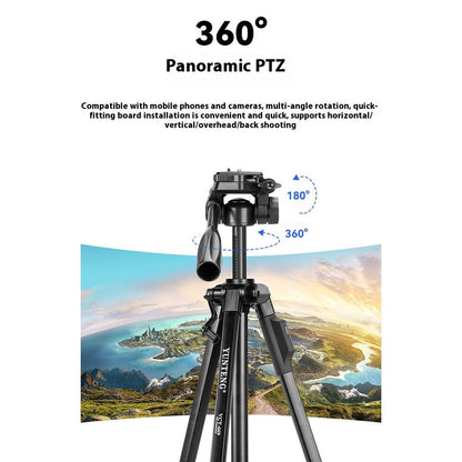 YUNTENG VCT-669 Tripod Camera Stand Smartphone Bluetooth-Compatible Selfie Mount for Live Streaming Vlog Video Recording