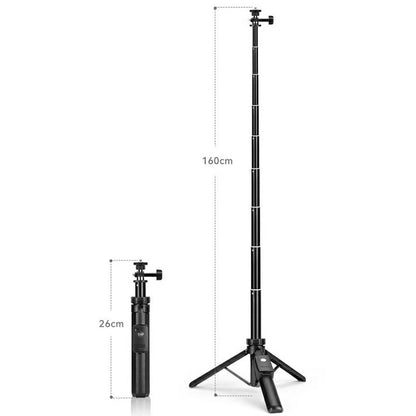YUNTENG VCT-363 Adjustable Selfie Stick Aluminum Alloy Tripod Stand Bluetooth-Compatible Remote for Smartphone / DJI Pocket 3 Extension Pole