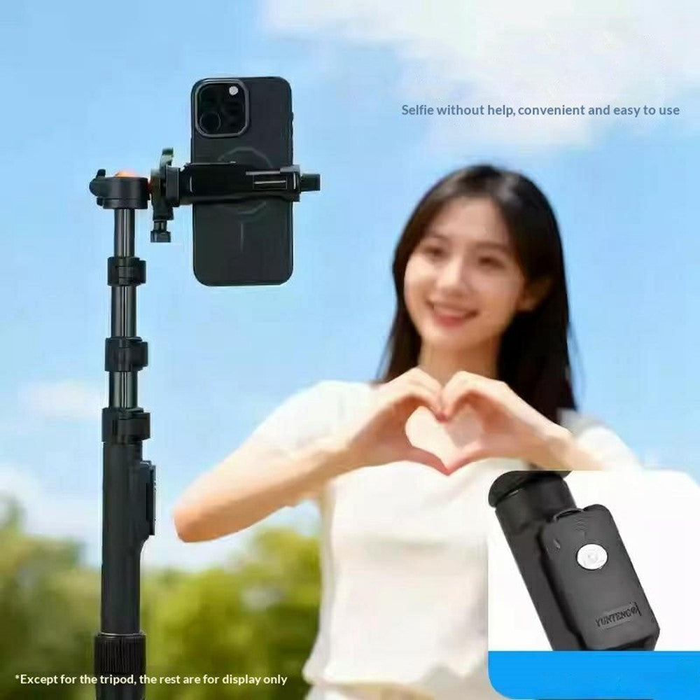 YUNTENG VCT-8068 Camera Tripod Stand with Remote, 1.98m Adjustable Phone Holder for Live Streaming