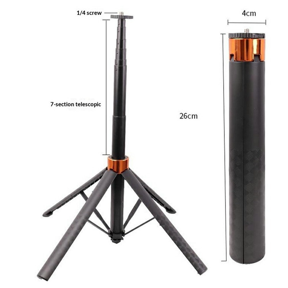 7 Sections Telescopic Tripod 1.5m Extendable Camera Stand Desktop Monopod for Live Streaming Photography
