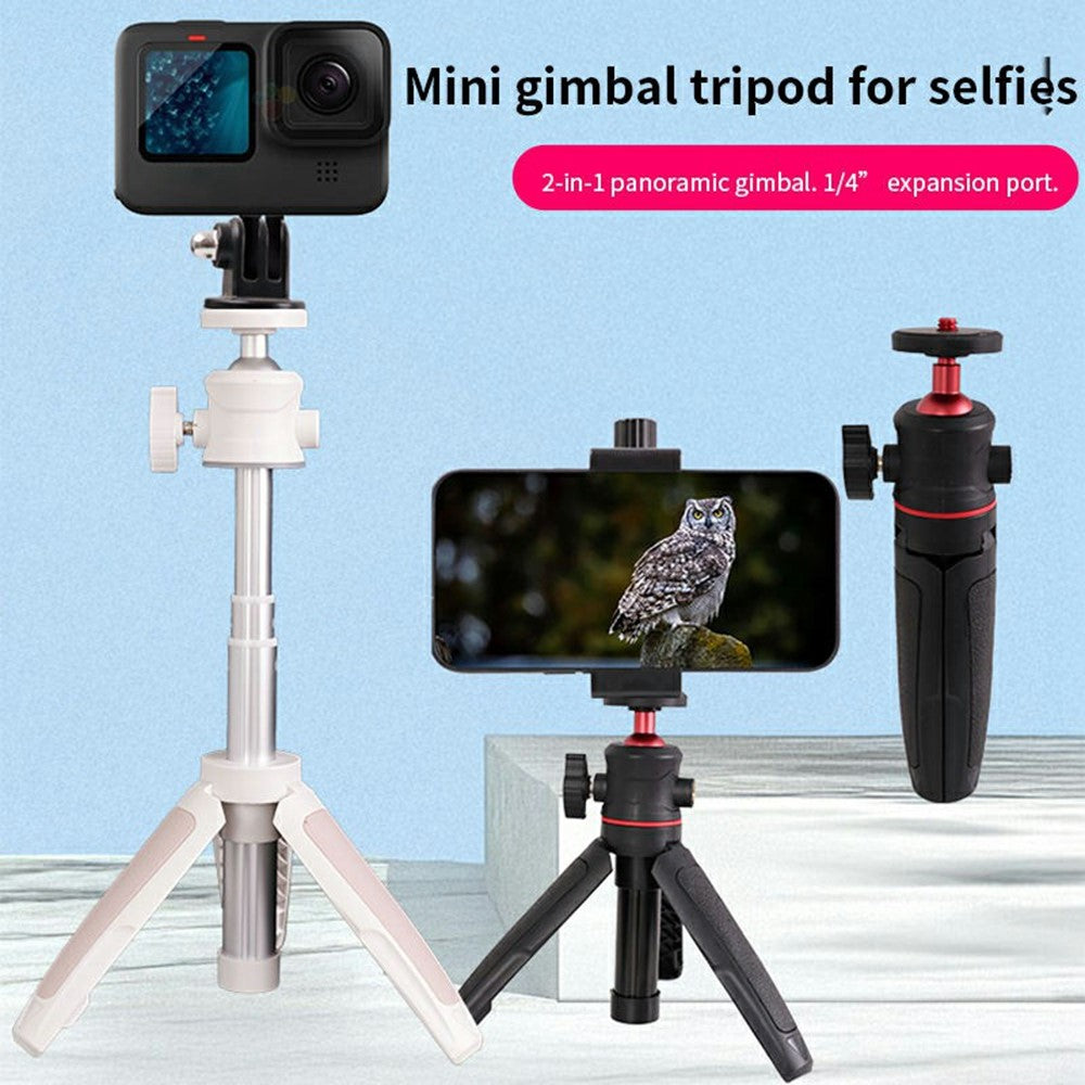 Y039 2 in 1 Telescopic Selfie Stick 360 Degree Rotating Panoramic Gimbal Mini Tripod for Camera Photography