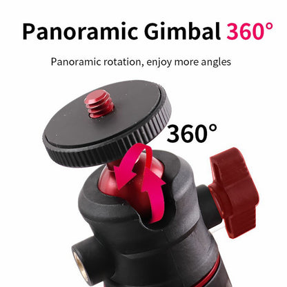 Y039 2 in 1 Telescopic Selfie Stick 360 Degree Rotating Panoramic Gimbal Mini Tripod for Camera Photography