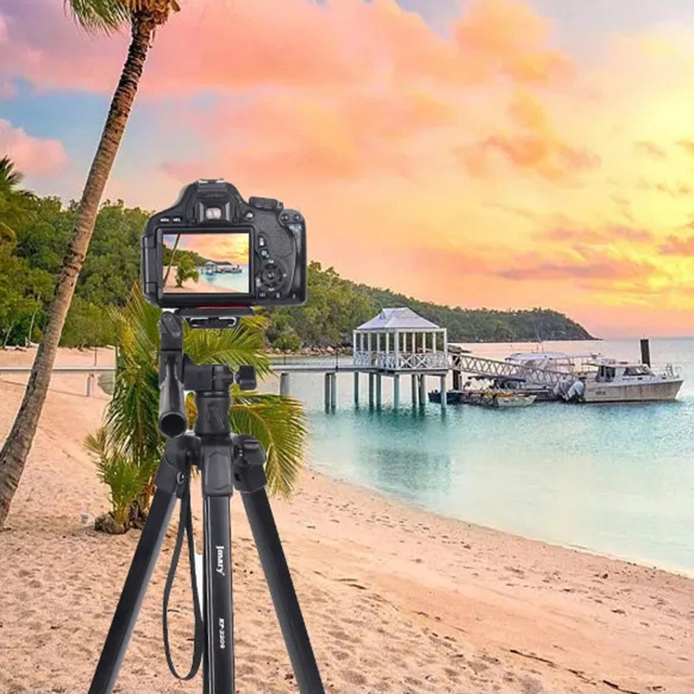 JMARY KP2209 Outdoor Tripod Stand with Horizontal Extension Rod Cell Phone Camera Folding Tripod