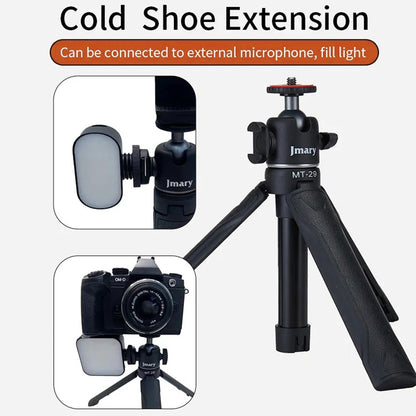 JMARY MT-29 Portable Selfie Stick Camera Phone Holder Mini Extendable Live Streaming Desktop Tripod