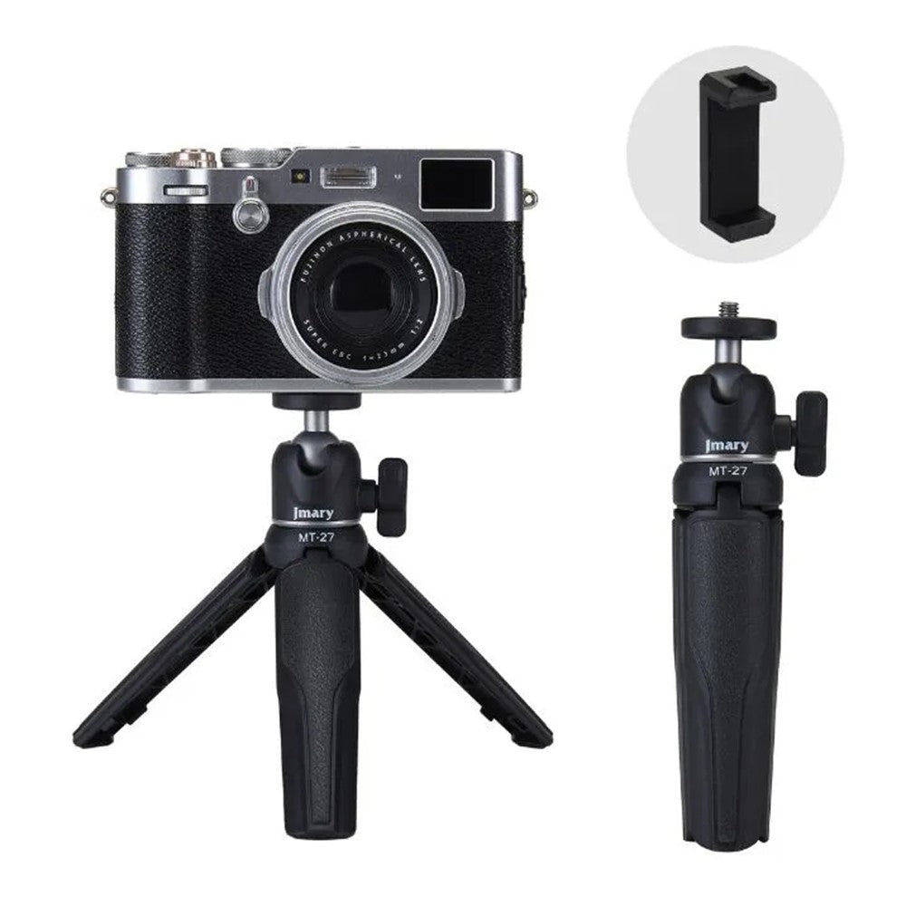JMARY MT-27 3 Sections Adjustable Portable Live Streaming Desktop Tripod + Phone Holder