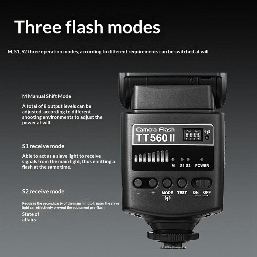 GODOX TT560 II Camera Flash 433MHz Wireless Receiver Hot Shoe Flash Light for Canon Nikon Sony