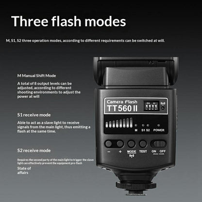 GODOX TT560 II Camera Flash 433MHz Wireless Receiver Hot Shoe Flash Light for Canon Nikon Sony