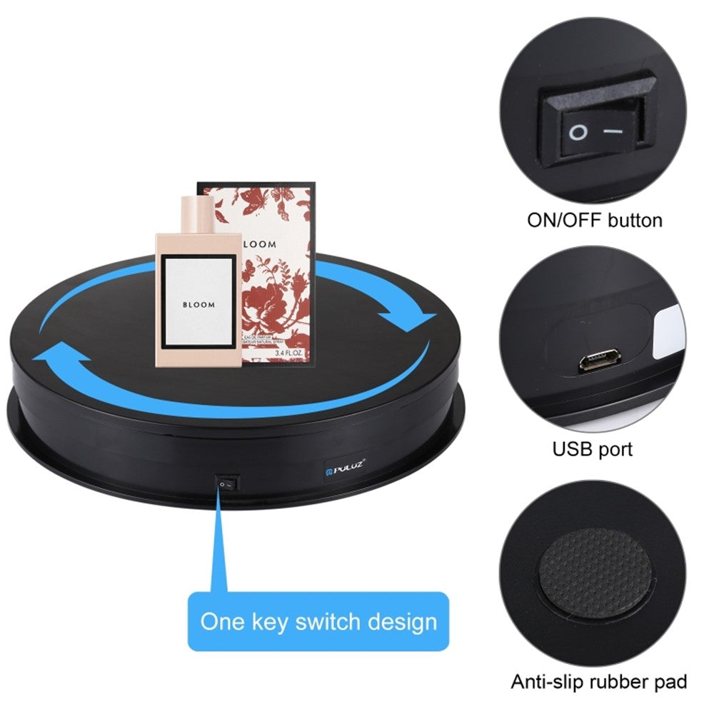 PULUZ PU3049 30cm 360 Degrees Rotation Photography Electric Swivel Turntable Video Shooting Display Stand