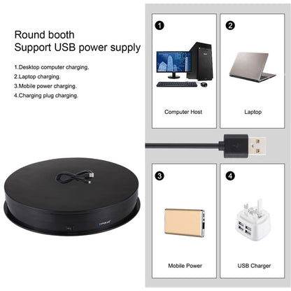 PULUZ PU3049 30cm 360 Degrees Rotation Photography Electric Swivel Turntable Video Shooting Display Stand