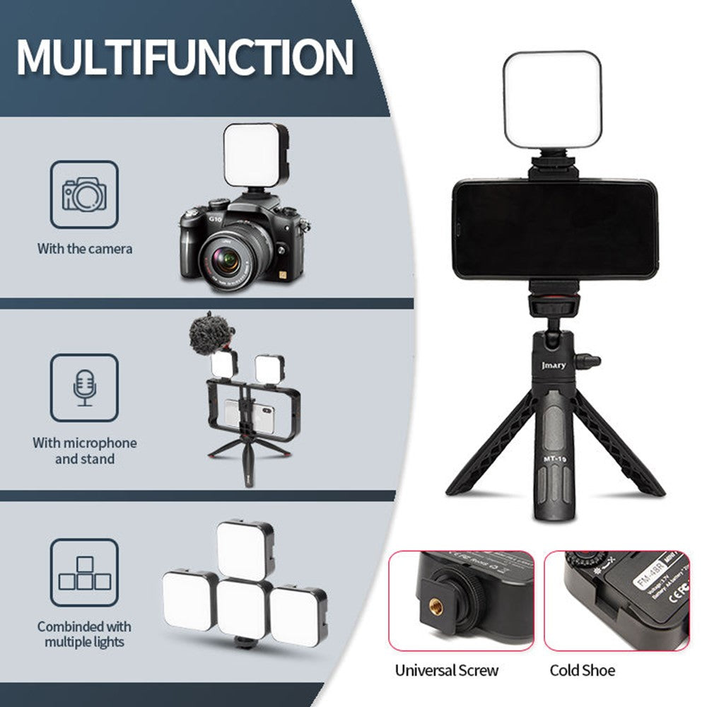 JMARY FM48R Portable Mini Camera Phone Fill Light Dimmable Photography LED Fill Light