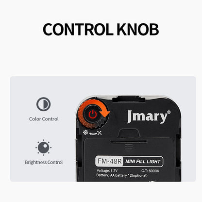 JMARY FM48R Portable Mini Camera Phone Fill Light Dimmable Photography LED Fill Light