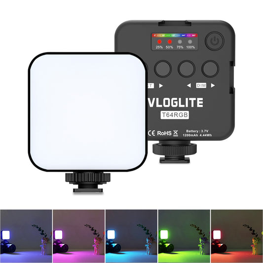 VLOGLITE T64RGB Cell Phone Camera Video Fill Light Mini Pocket Beauty Light Portable RGB Fill Light