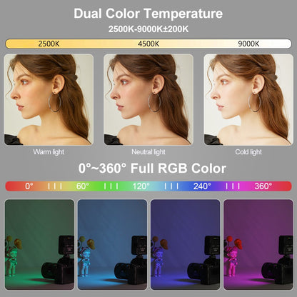 VLOGLITE T64RGB Cell Phone Camera Video Fill Light Mini Pocket Beauty Light Portable RGB Fill Light