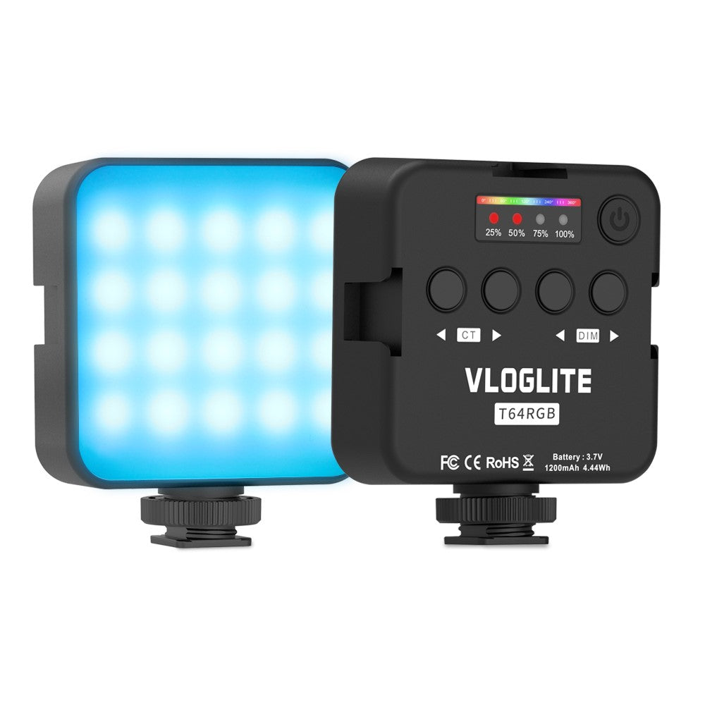 VLOGLITE T64RGB Cell Phone Camera Video Fill Light Mini Pocket Beauty Light Portable RGB Fill Light