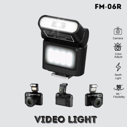 JMARY FM-06R Mini Flash Fill Light Hot Shoe Mount 300mAh Rechargeable LED Light for Camera Photography