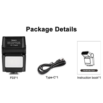 JMARY FM-06R Mini Flash Fill Light Hot Shoe Mount 300mAh Rechargeable LED Light for Camera Photography