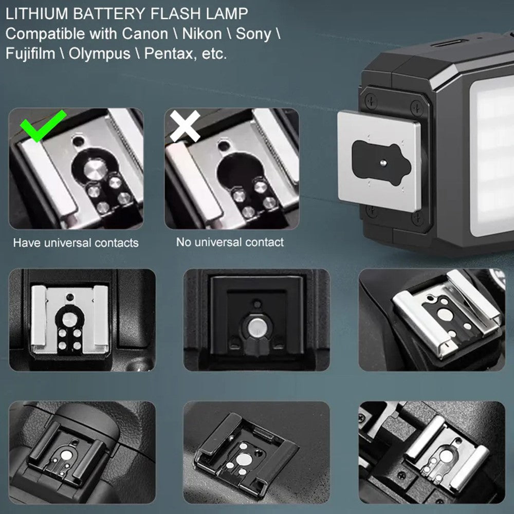 JMARY FM-06R Mini Flash Fill Light Hot Shoe Mount 300mAh Rechargeable LED Light for Camera Photography