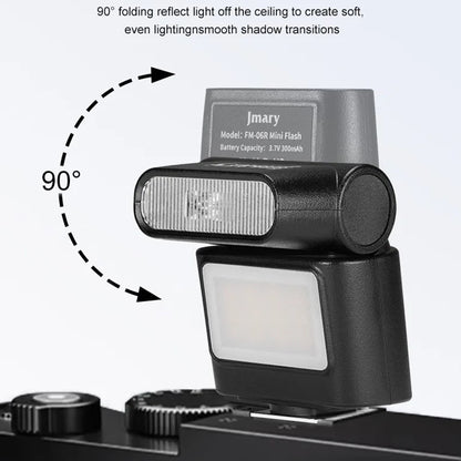 JMARY FM-06R Mini Flash Fill Light Hot Shoe Mount 300mAh Rechargeable LED Light for Camera Photography