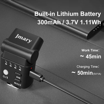 JMARY FM-06R Mini Flash Fill Light Hot Shoe Mount 300mAh Rechargeable LED Light for Camera Photography