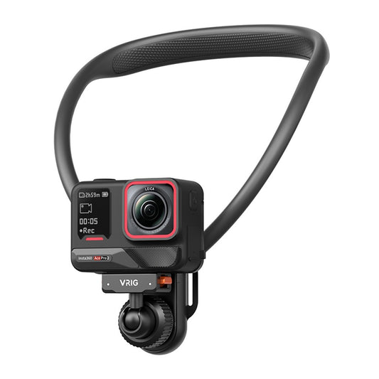VRIG AC-82 360 Degree Ball Head Magnetic Neck Mount Bracket for Insta360 Ace  /  Pro  /  Pro 2  /  X5  /  X4 Air Quick Release Adjustable Bracket