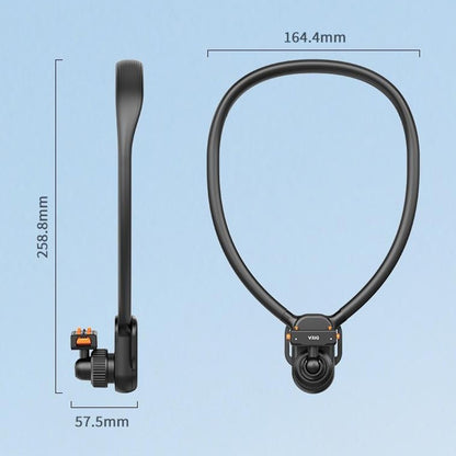 VRIG AC-82 360 Degree Ball Head Magnetic Neck Mount Bracket for Insta360 Ace  /  Pro  /  Pro 2  /  X5  /  X4 Air Quick Release Adjustable Bracket