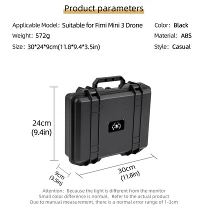 For FIMI MINI 3 RC Drone Storage Bag Anti-Explosion PP Carrying Case Hardshell Handbag