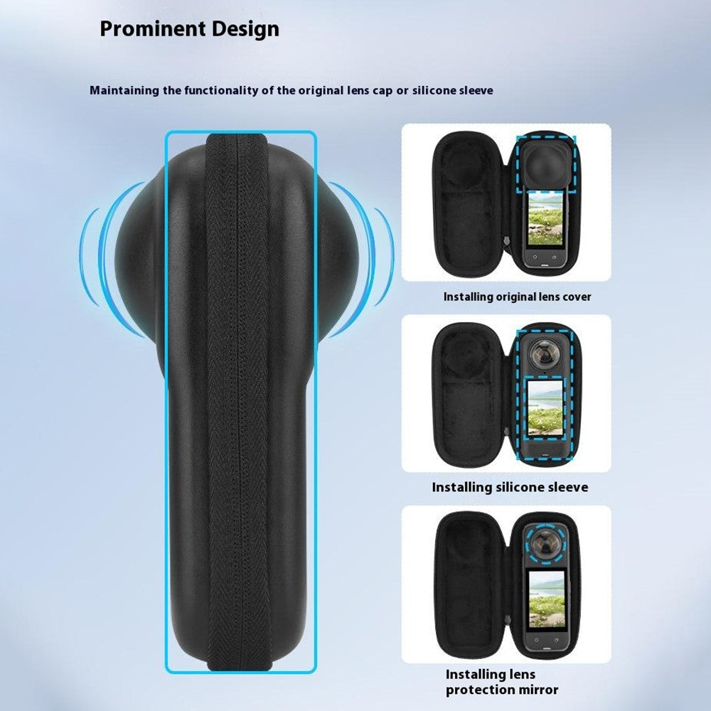 BRDRC For Insta360 X5 / Insta360 X4 Action Camera Drop-Proof Storage Case Portable Protective Bag, Support Lens Cover