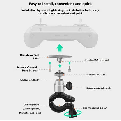 BRDRC Bike Holder Mount for DJI RC2 / RC Remote Controller with Screen Handlebar Fixing Bracket