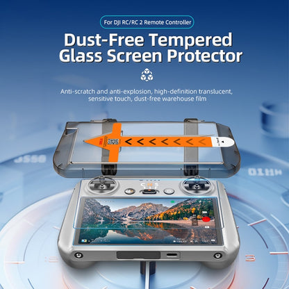 STARTRC 1139983 For DJI RC 2 / RC Remote Controller with Screen HD Tempered Glass Screen Film + Dust Removal Install Tool
