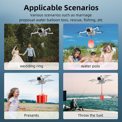 BRDRC For DJI Mini 4 Pro Photosensitive Thrower Fishing Bait Gift Deliver Airdrop System